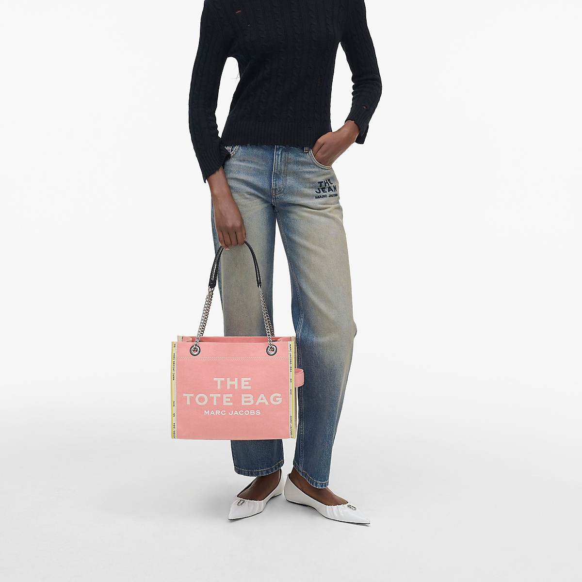 Marc Jacobs Denim Chain Medium Toteväska Dam Rosa | NZK-509386