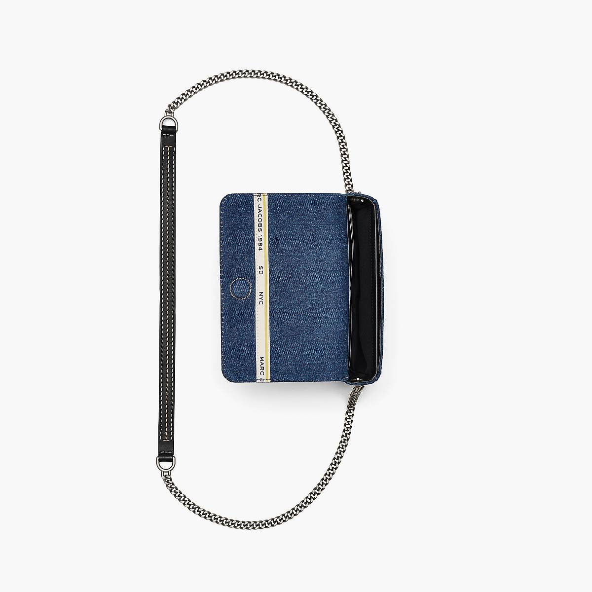 Marc Jacobs Denim Chain Mini Crossbody Väska Dam Mörktvätt | GDF-570649