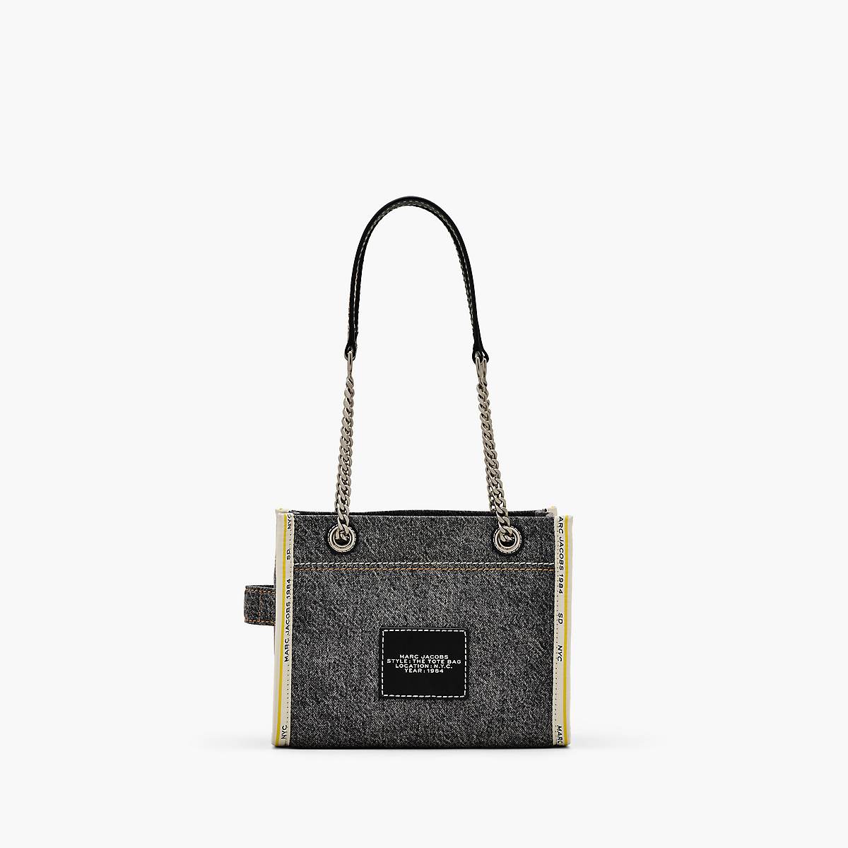 Marc Jacobs Denim Chain Small Toteväska Dam Svarta Tvätt | WFQ-839652