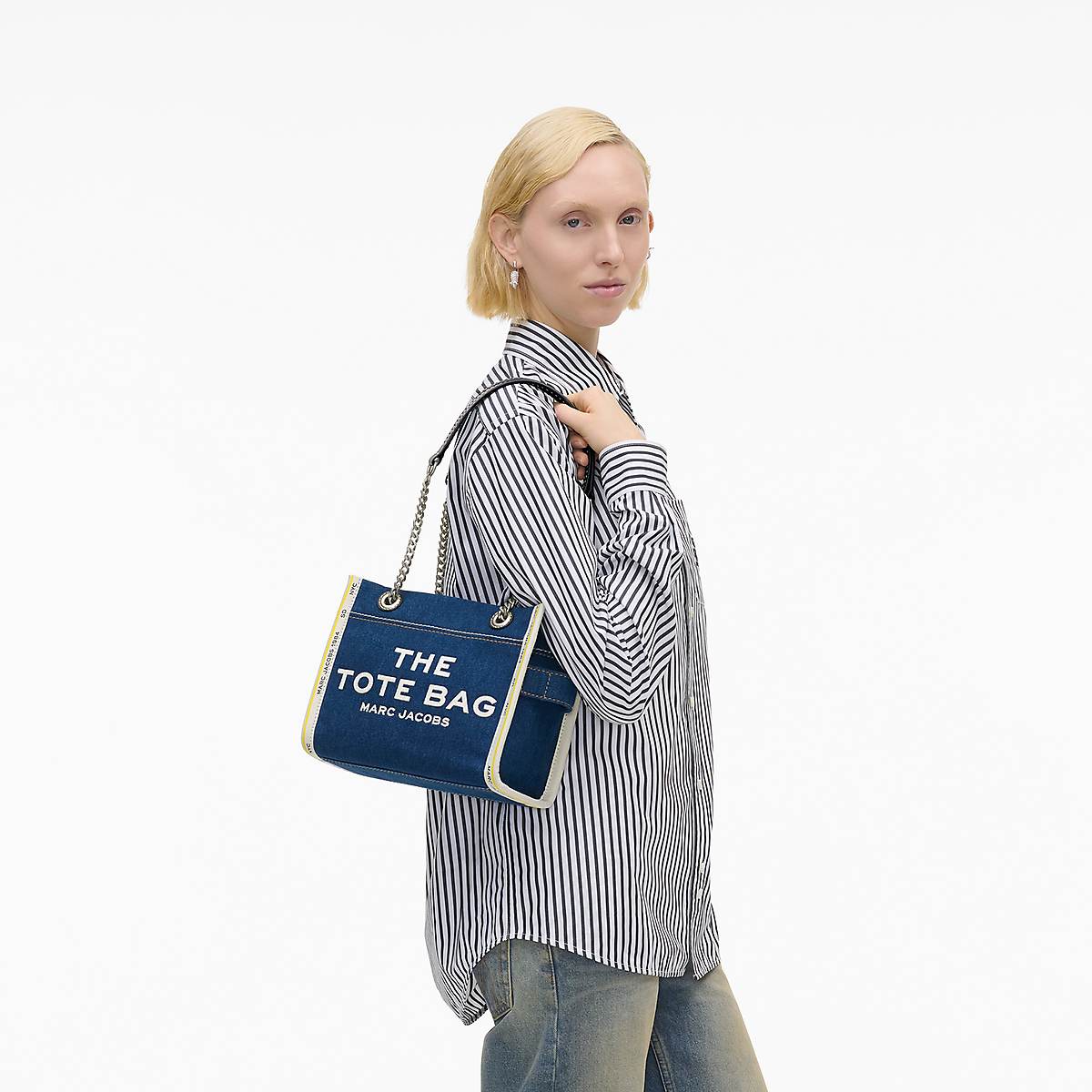 Marc Jacobs Denim Chain Small Toteväska Dam Mörktvätt | HIF-238769