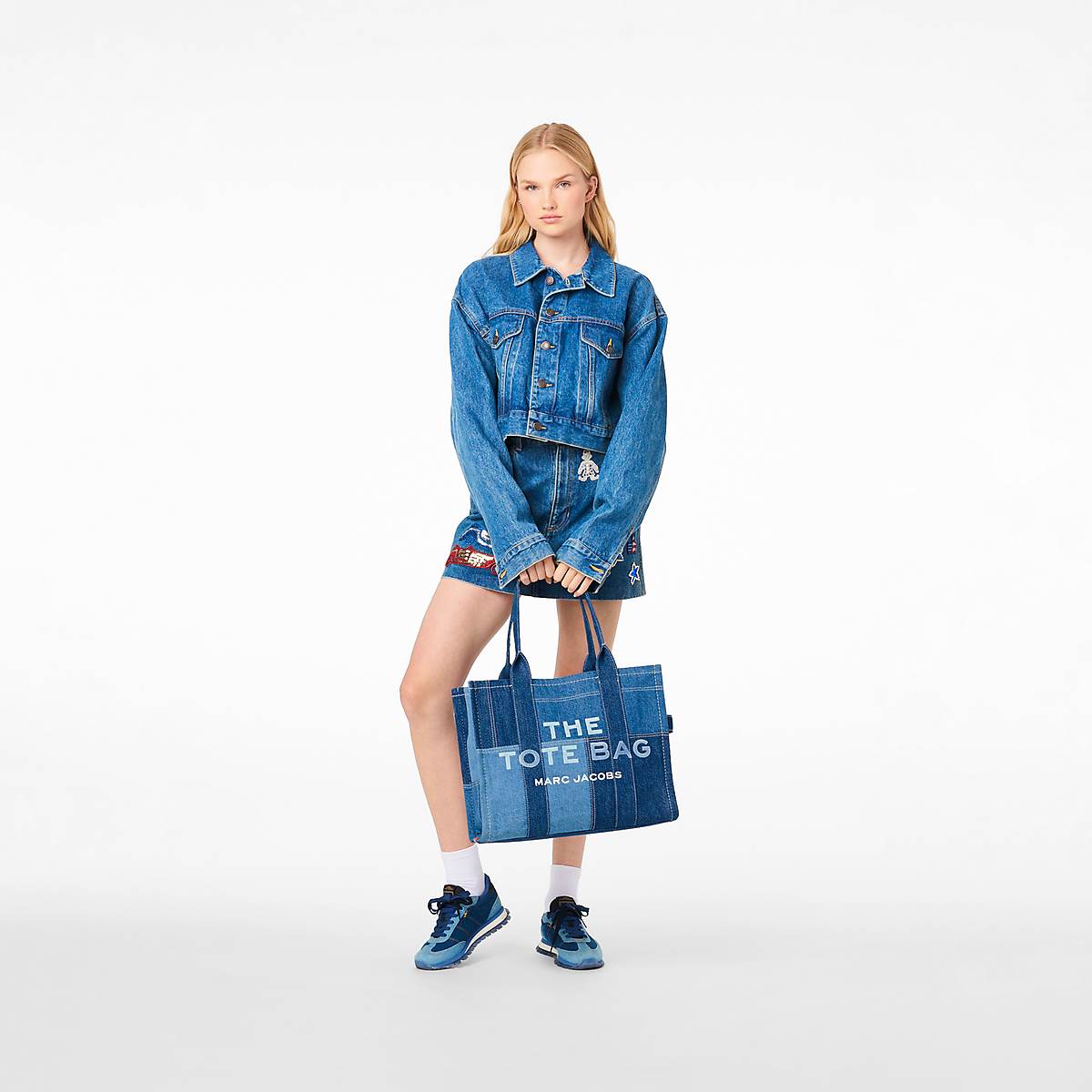 Marc Jacobs Denim Large Toteväska Dam Blå | SXC-069378