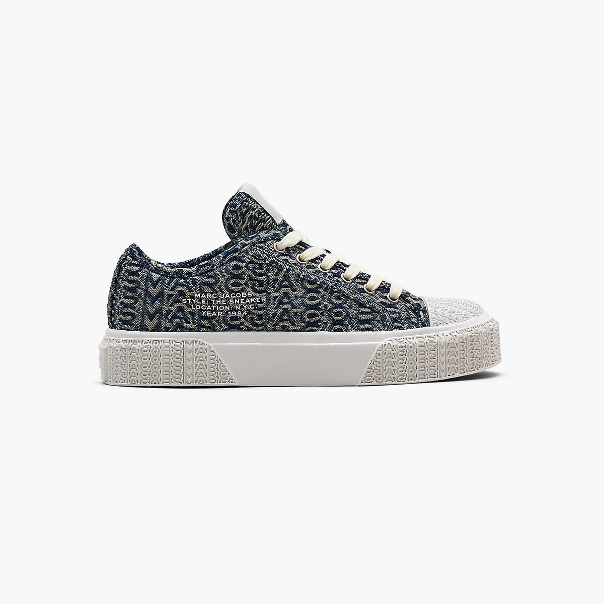 Marc Jacobs Denim Monogram Sneakers Dam Blå | QKW-860291