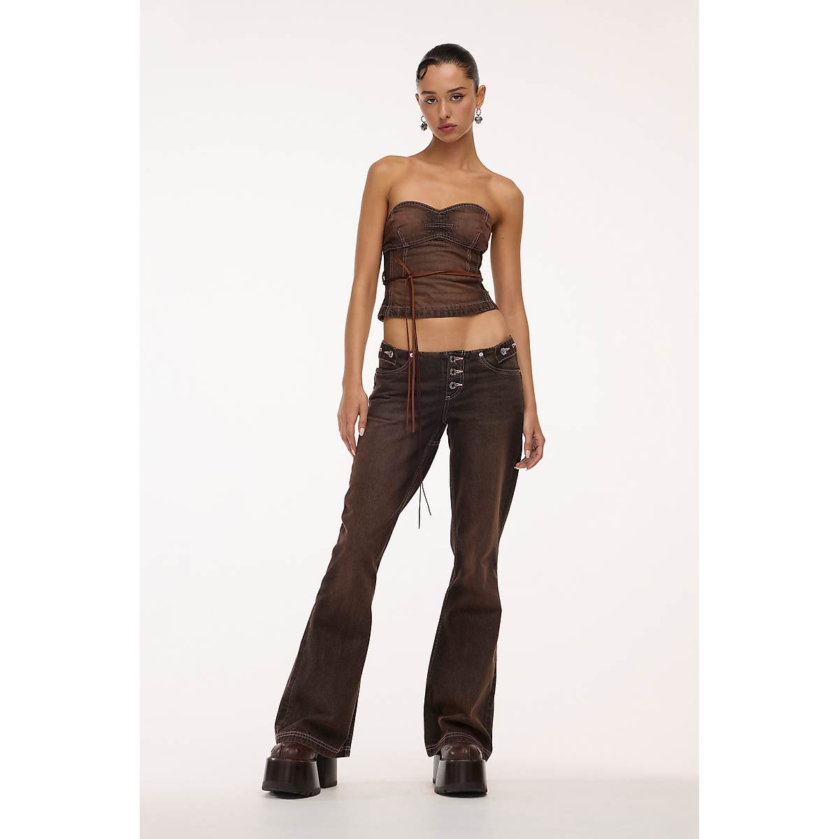 Marc Jacobs Detached Waistband Flared Jeans Dam Bruna | QHS-026978