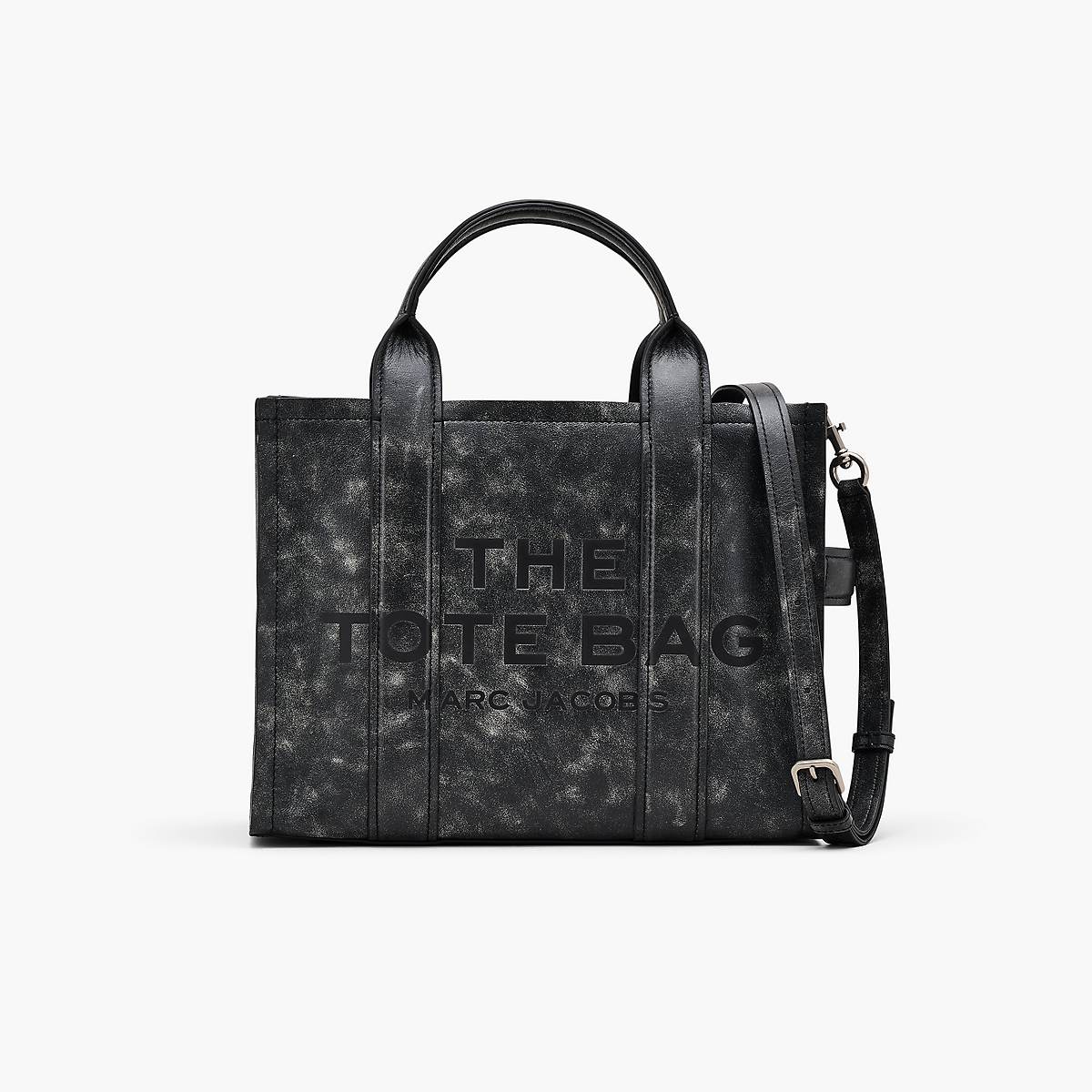 Marc Jacobs Distressed Leather Medium Toteväska Dam Svarta | VGD-031978