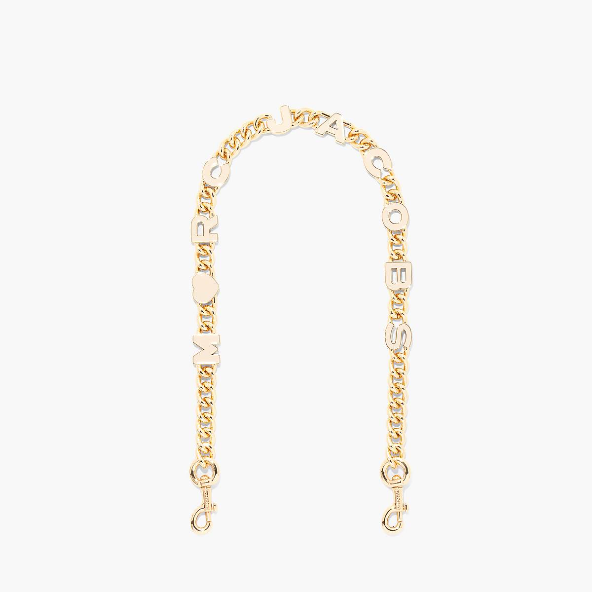 Marc Jacobs Heart Charm Chain Shoulder Strap Väskrem Dam Vita Guld | LZH-637825