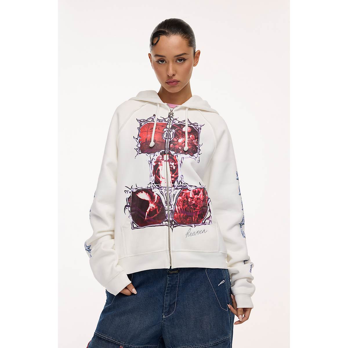 Marc Jacobs I Feel Angry Zip-up Hoodie Dam Vita | KIO-257308