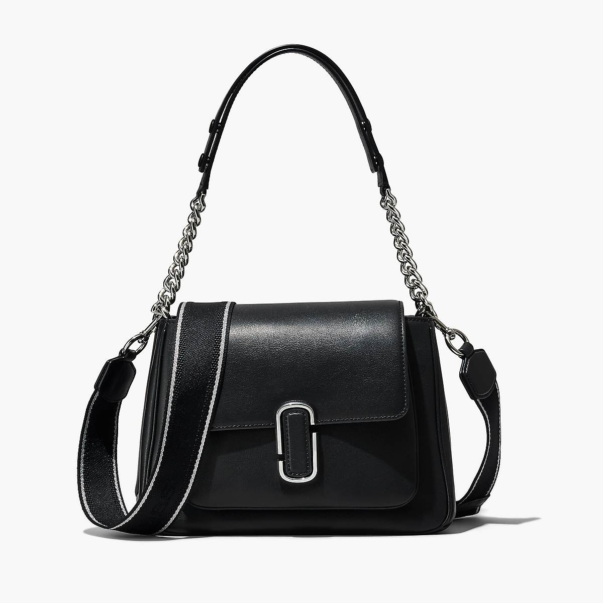 Marc Jacobs J Marc Chain Satchel Väska Dam Svarta Silver | GJD-314896