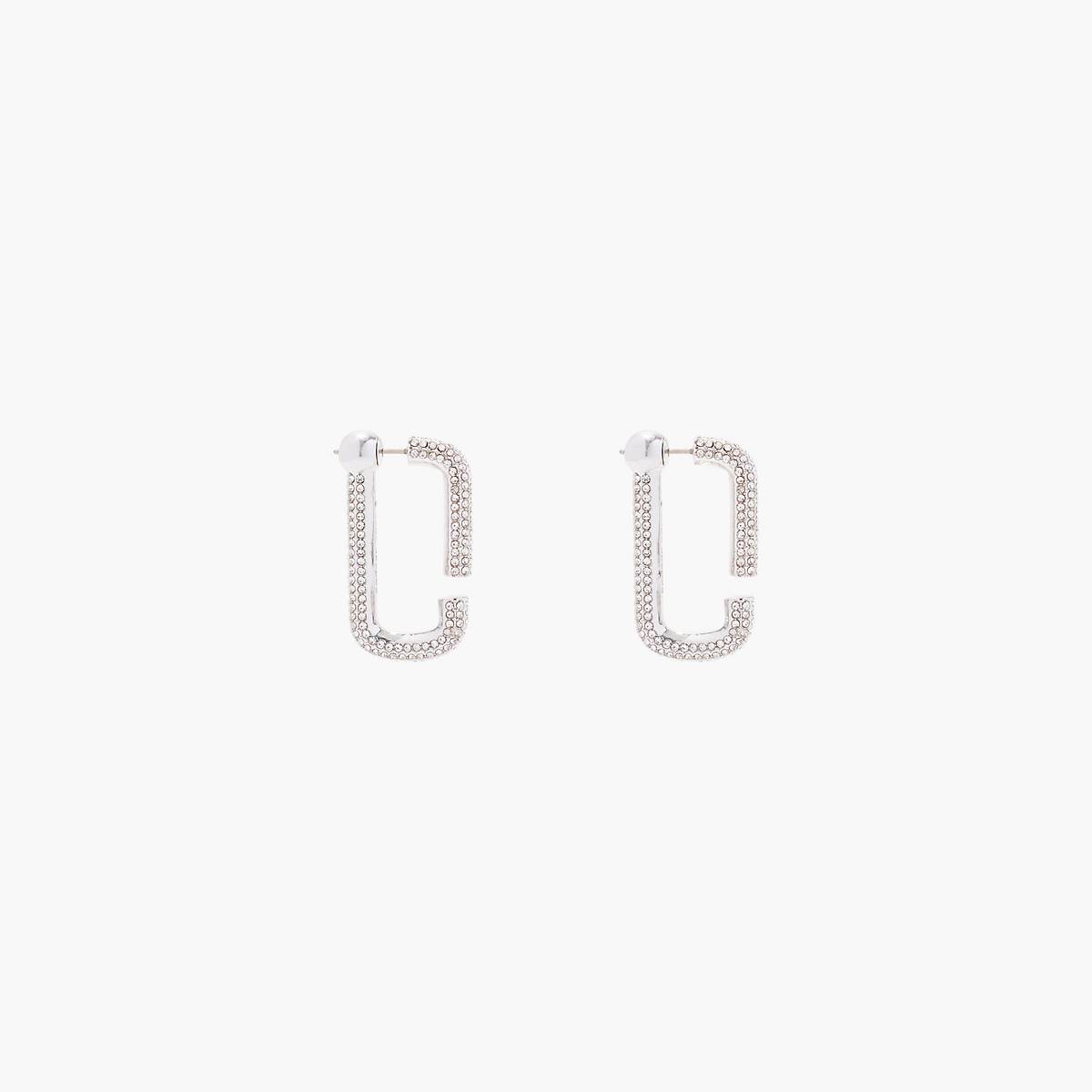 Marc Jacobs J Marc Crystal Hoops Örhängen Dam Silver | UEK-432807