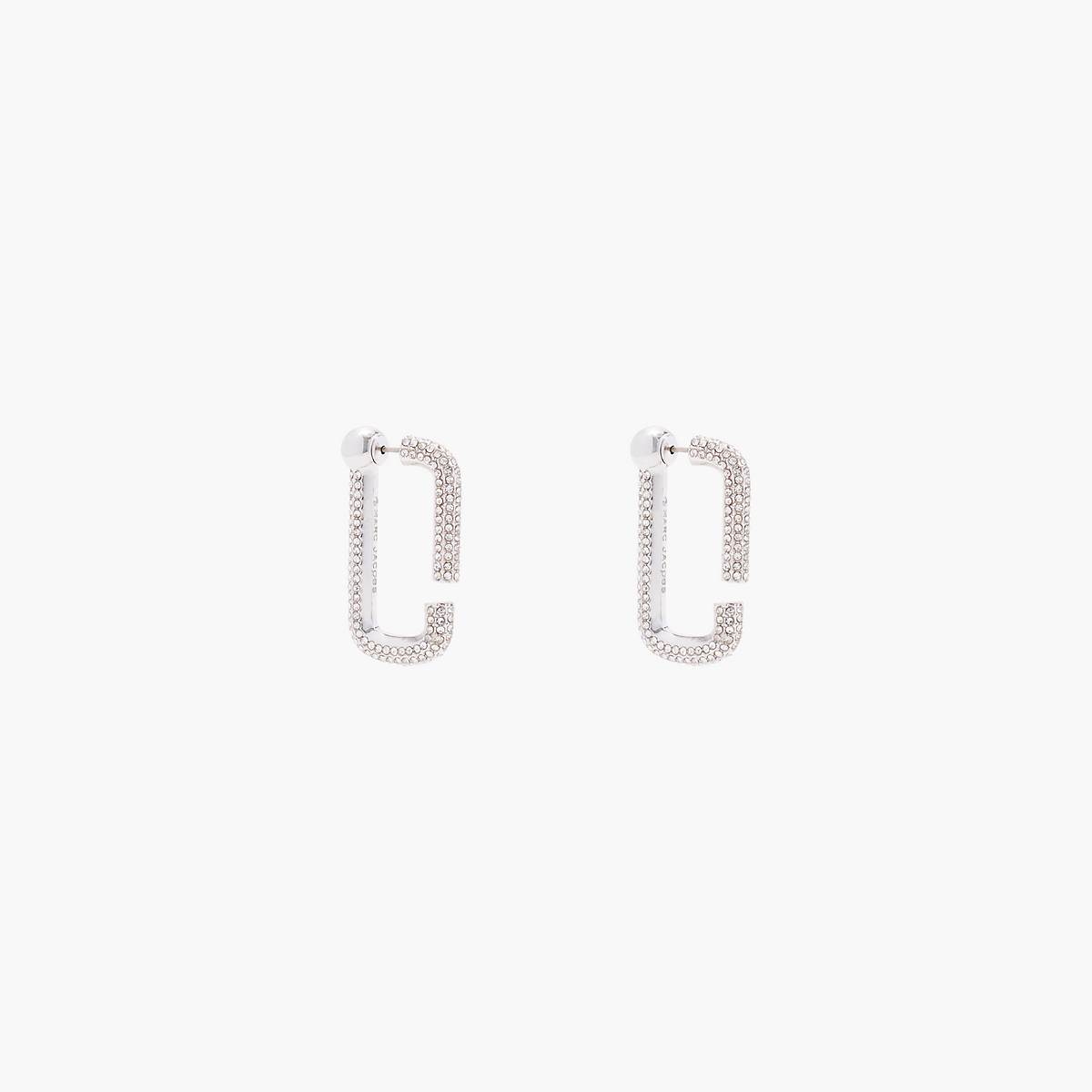 Marc Jacobs J Marc Crystal Hoops Örhängen Dam Silver | UEK-432807