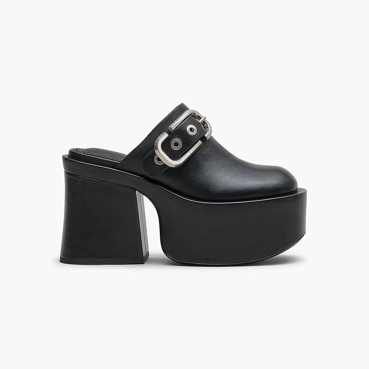 Marc Jacobs J Marc Leather Clog Höga Klackar Dam Svarta | WHB-432698