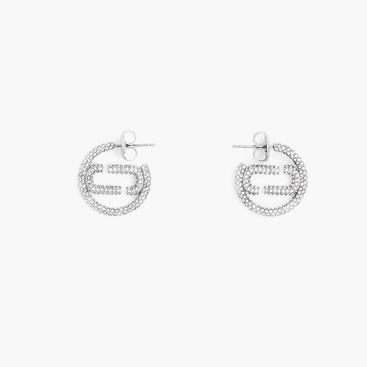 Marc Jacobs J Marc Small Pave Hoops Örhängen Dam Silver | AKV-302481