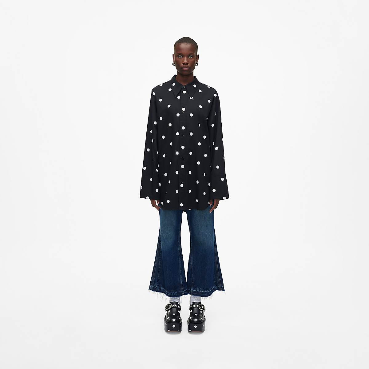 Marc Jacobs J Marc Spots Clog Höga Klackar Dam Svarta Vita | SBV-375802