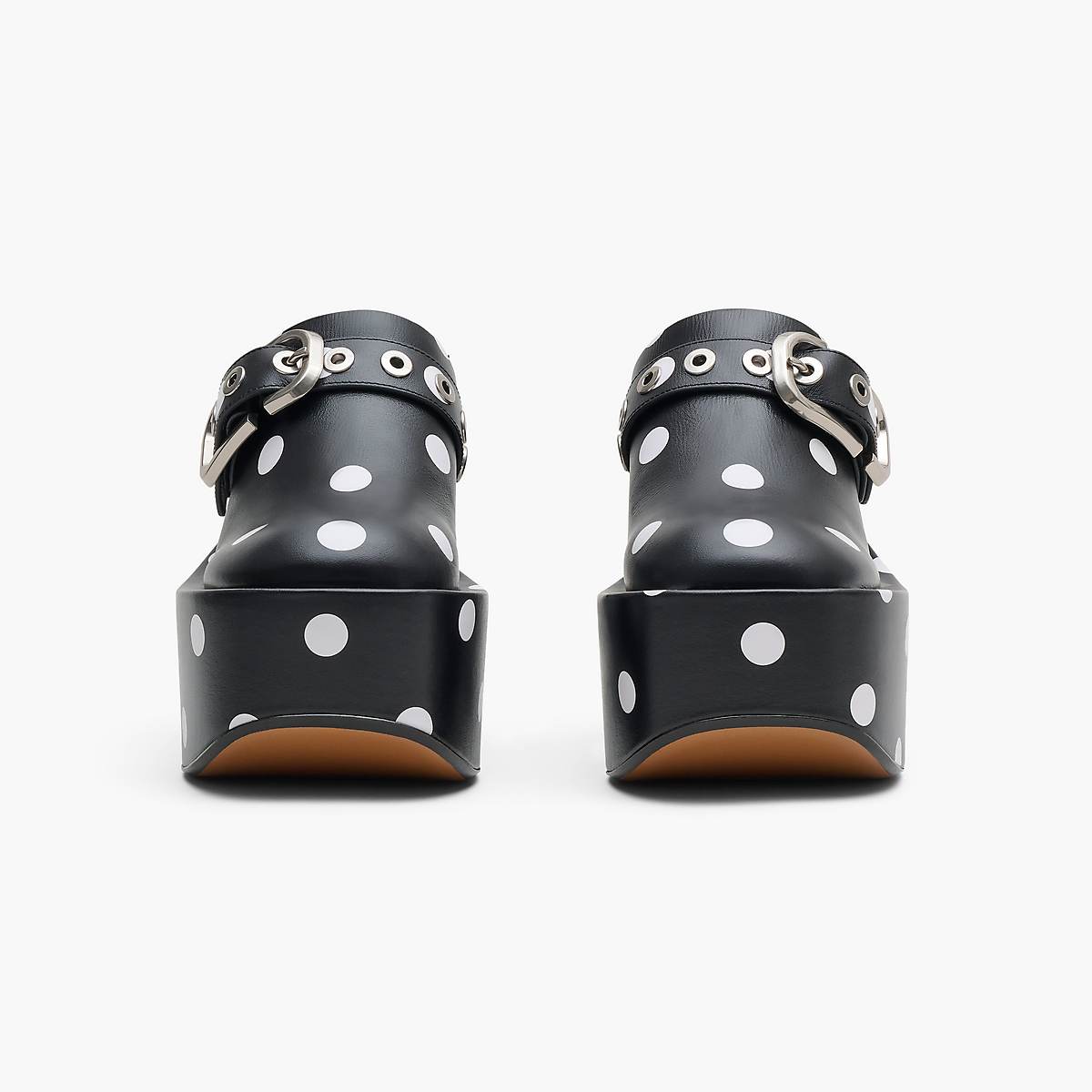 Marc Jacobs J Marc Spots Clog Höga Klackar Dam Svarta Vita | SBV-375802