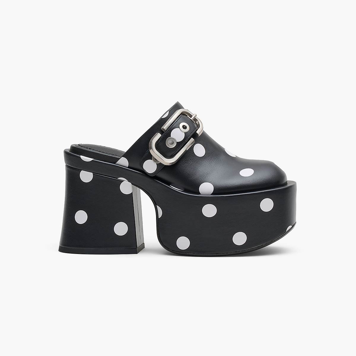 Marc Jacobs J Marc Spots Clog Höga Klackar Dam Svarta Vita | SBV-375802