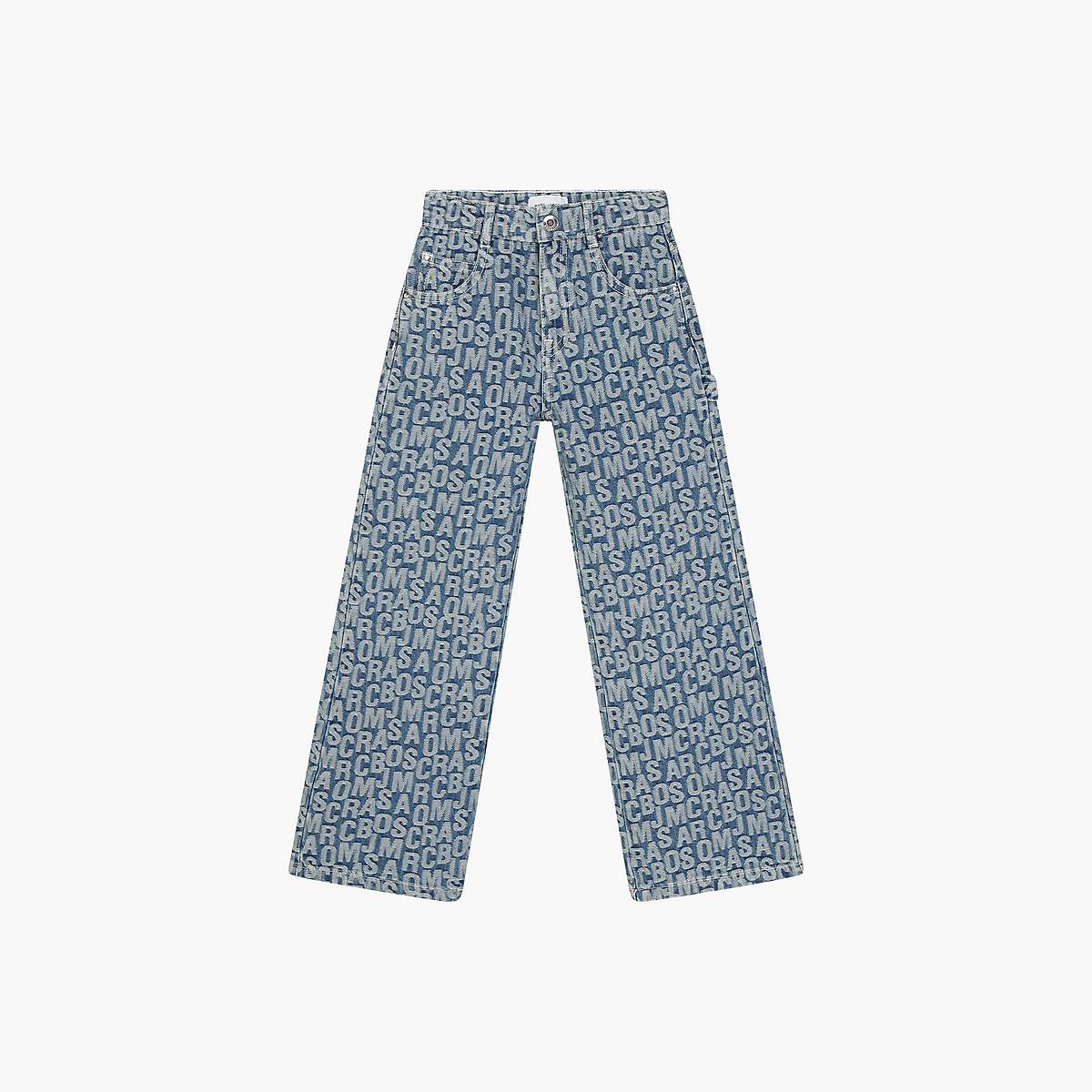 Marc Jacobs Jumbled Monogram Denim Byxor Barn Blå | ZAG-940856