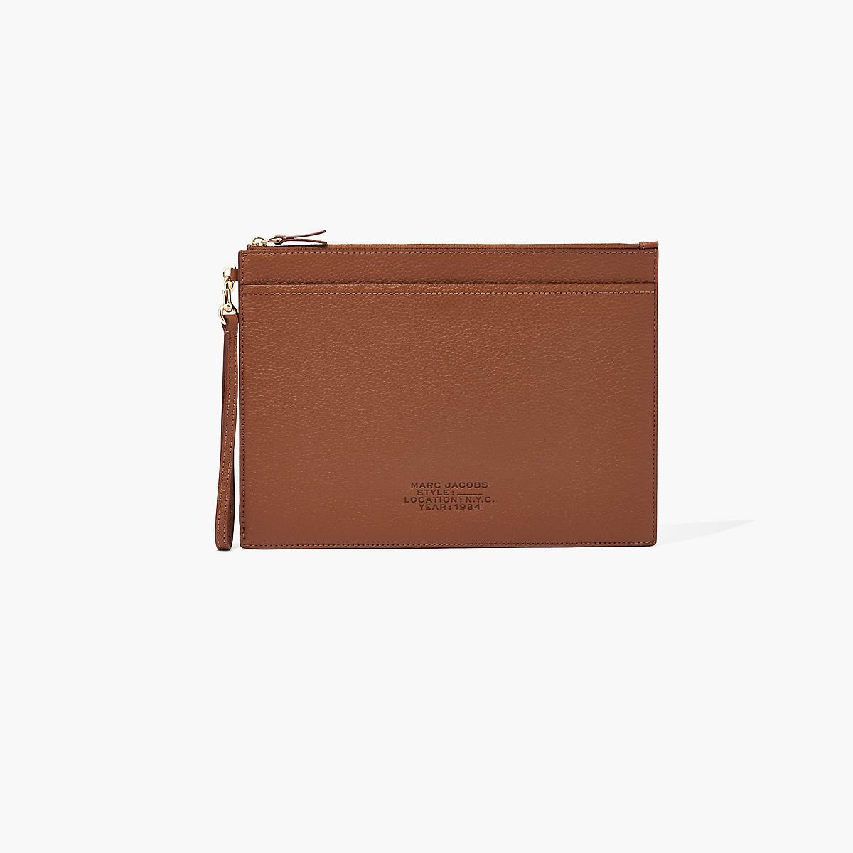 Marc Jacobs Large Leather Wristlet Plånbok Dam Bruna | WFT-514970