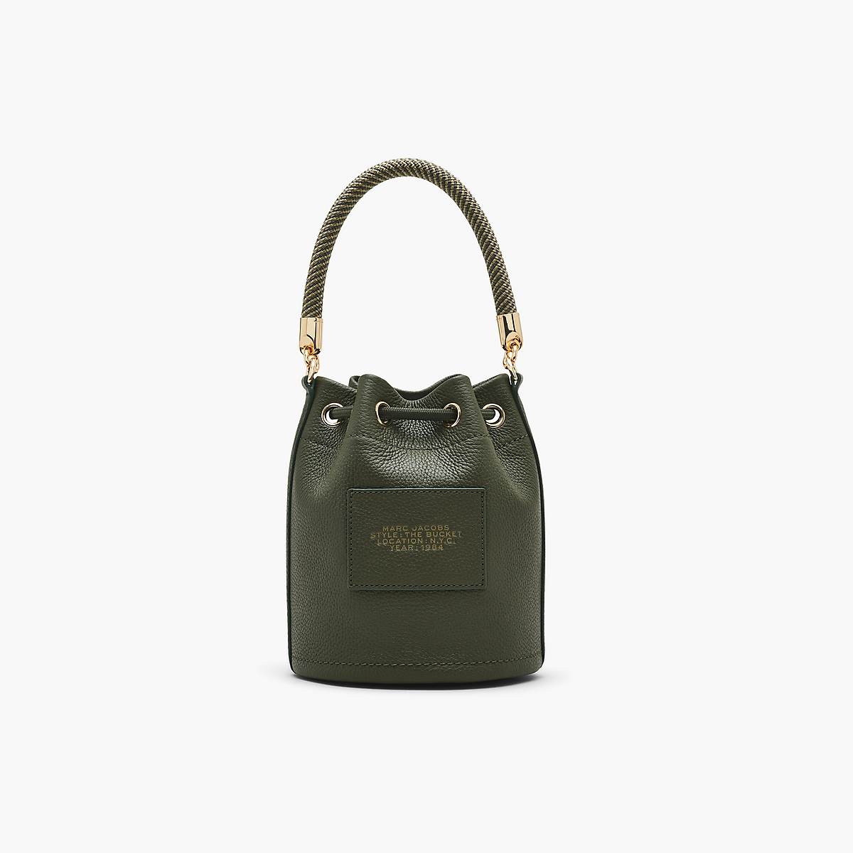 Marc Jacobs Leather Bucket Väska Dam Olivgröna | NWI-964738