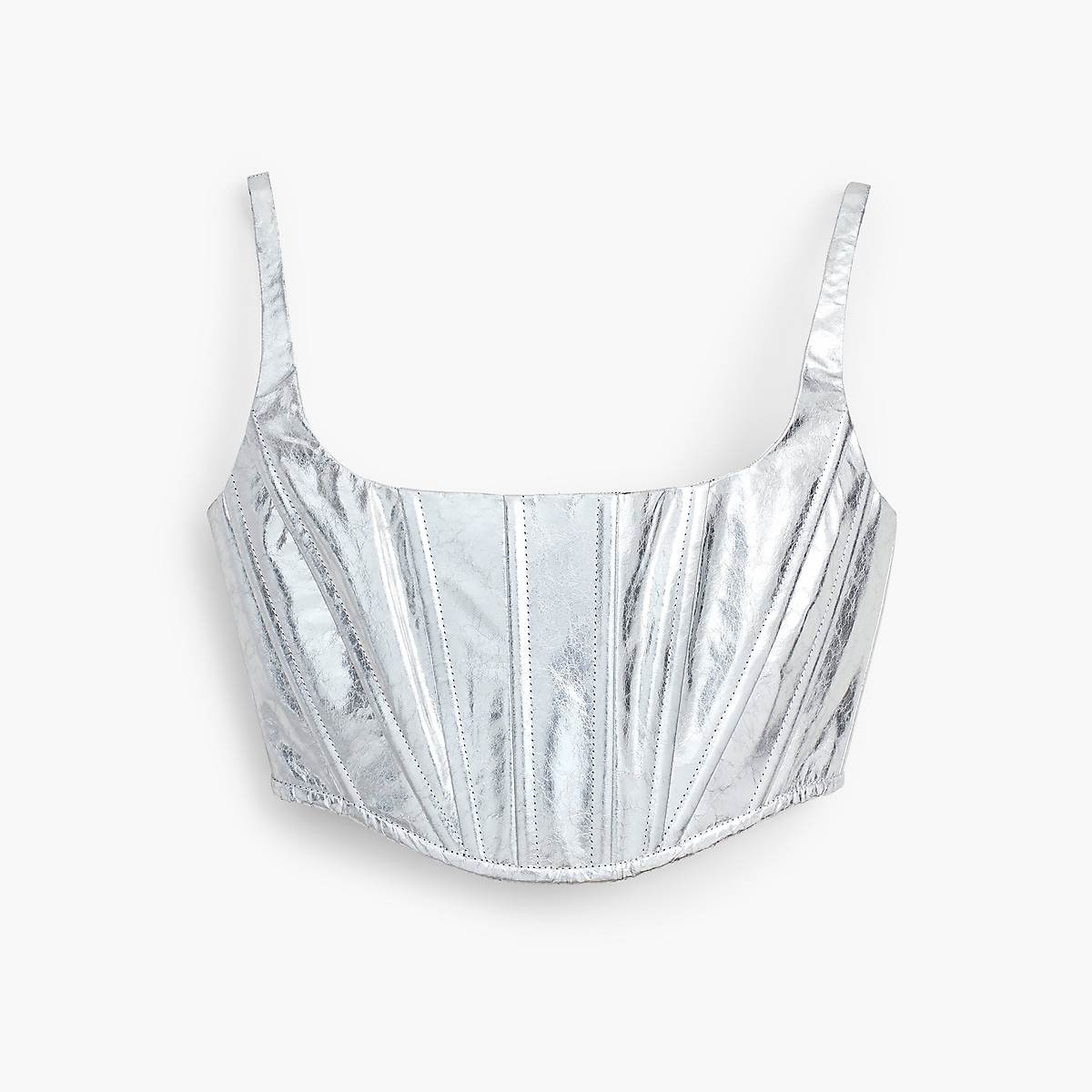 Marc Jacobs Leather Bustier Blast Dam Silver | WKH-754201