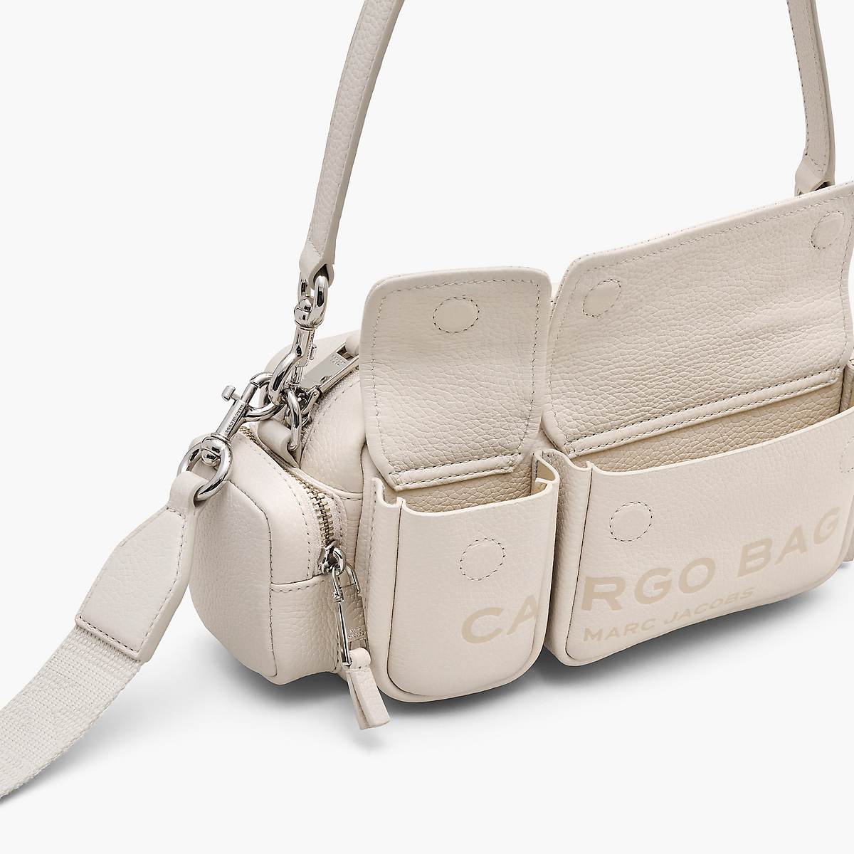 Marc Jacobs Leather Cargo Axelväska Dam Silver | FAK-097413