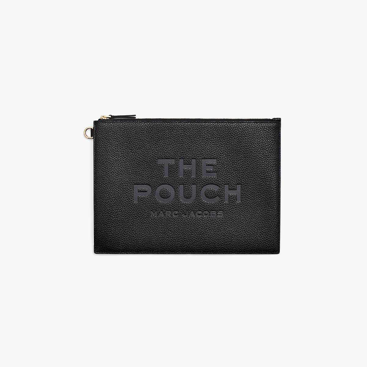 Marc Jacobs Leather Large Pouch Plånbok Dam Svarta | DFE-186524