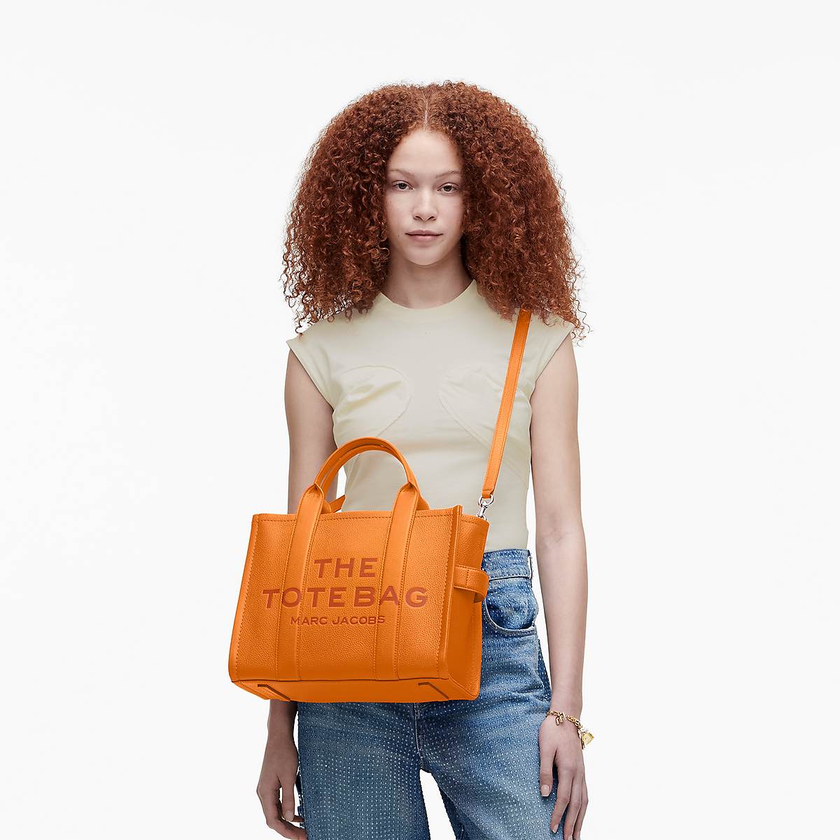 Marc Jacobs Leather Medium Toteväska Dam Orange | QXV-950321