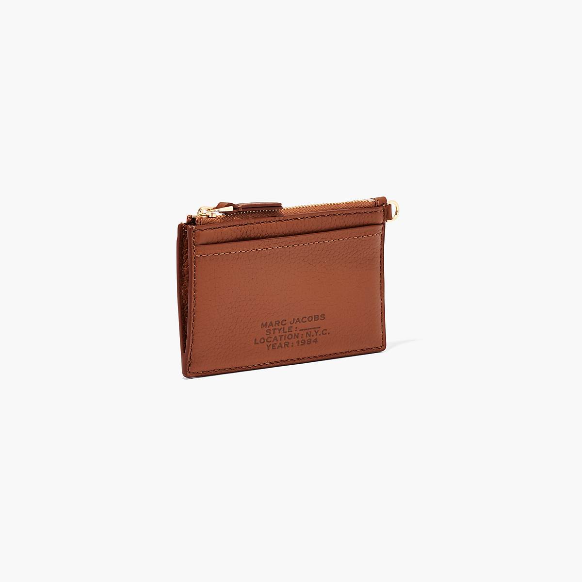 Marc Jacobs Leather Top Zip Wristlet Plånbok Dam Bruna | RMU-895743