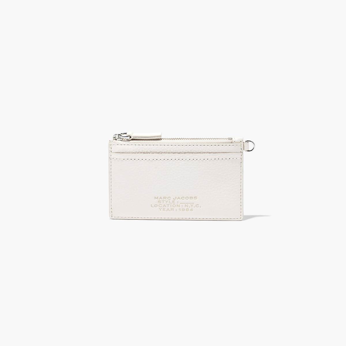 Marc Jacobs Leather Top Zip Wristlet Plånbok Dam Vita | ICF-432679