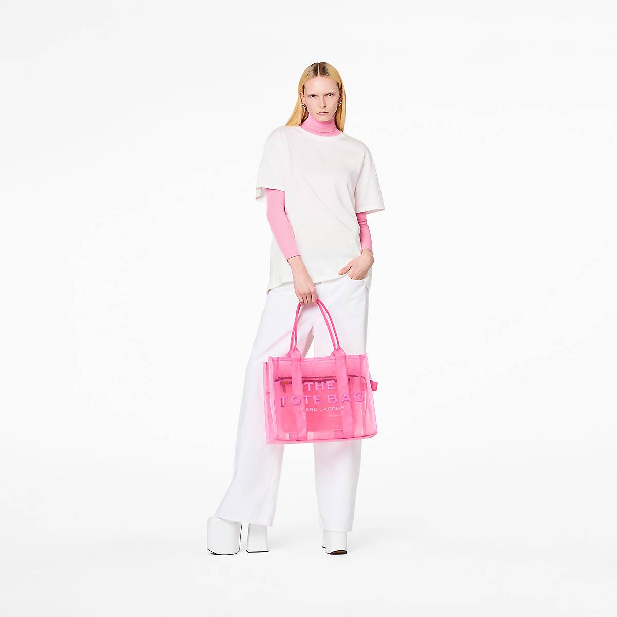 Marc Jacobs Mesh Large Toteväska Dam Rosa | VAP-357892