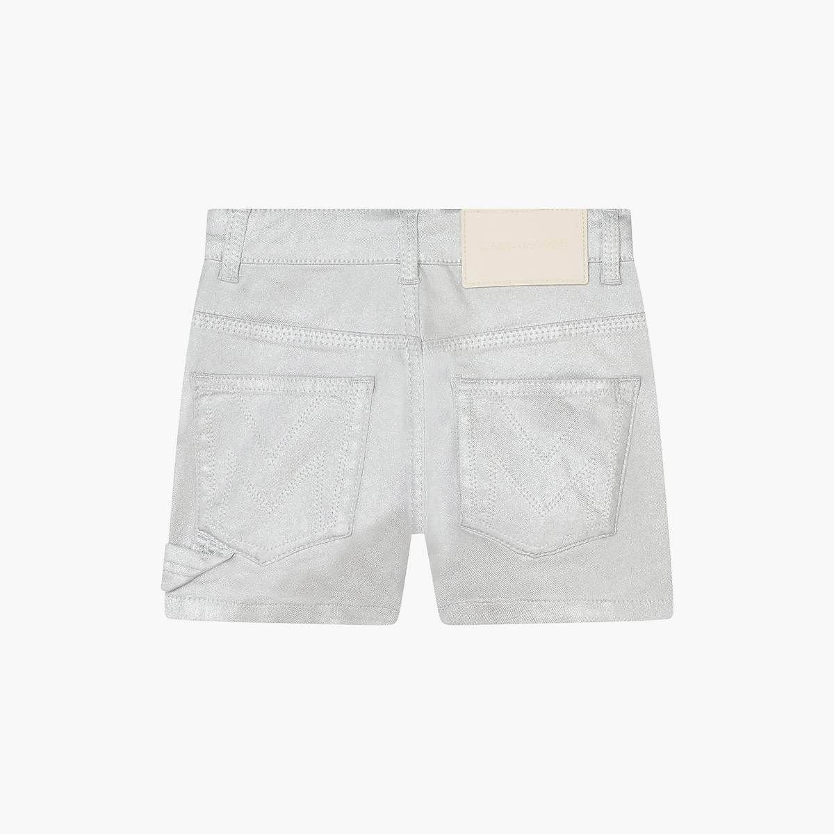 Marc Jacobs Metallic Denim Shorts Barn Silver | LEU-254301