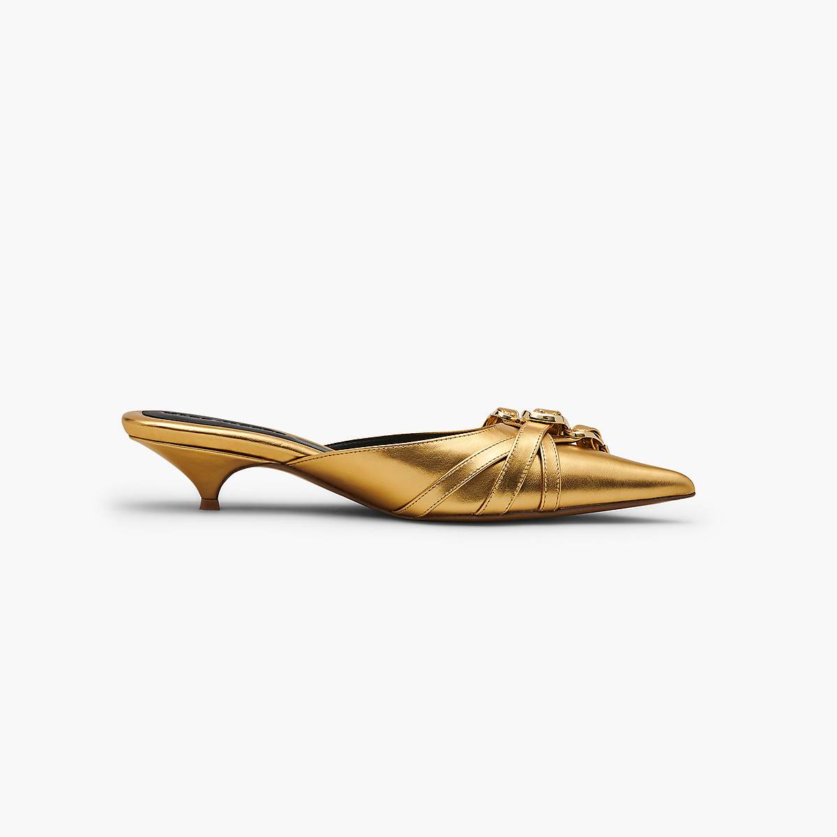 Marc Jacobs Metallic J Marc Buckle Kitten Höga Klackar Dam Guld | DVF-065178