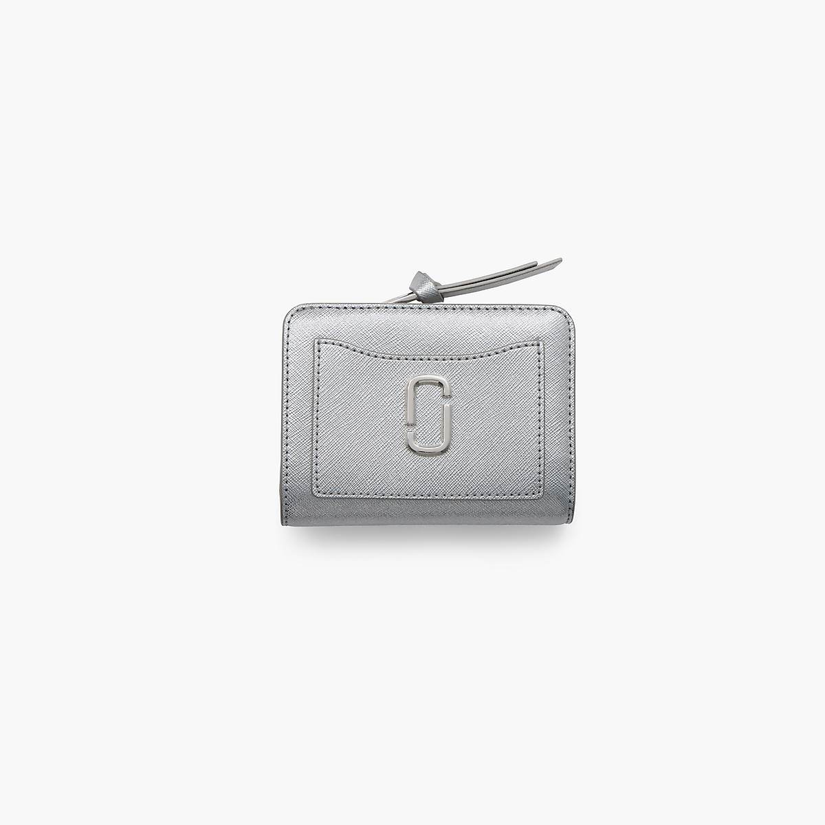 Marc Jacobs Metallic Utility Snapshot Mini Compact Plånbok Dam Silver | VJQ-164973