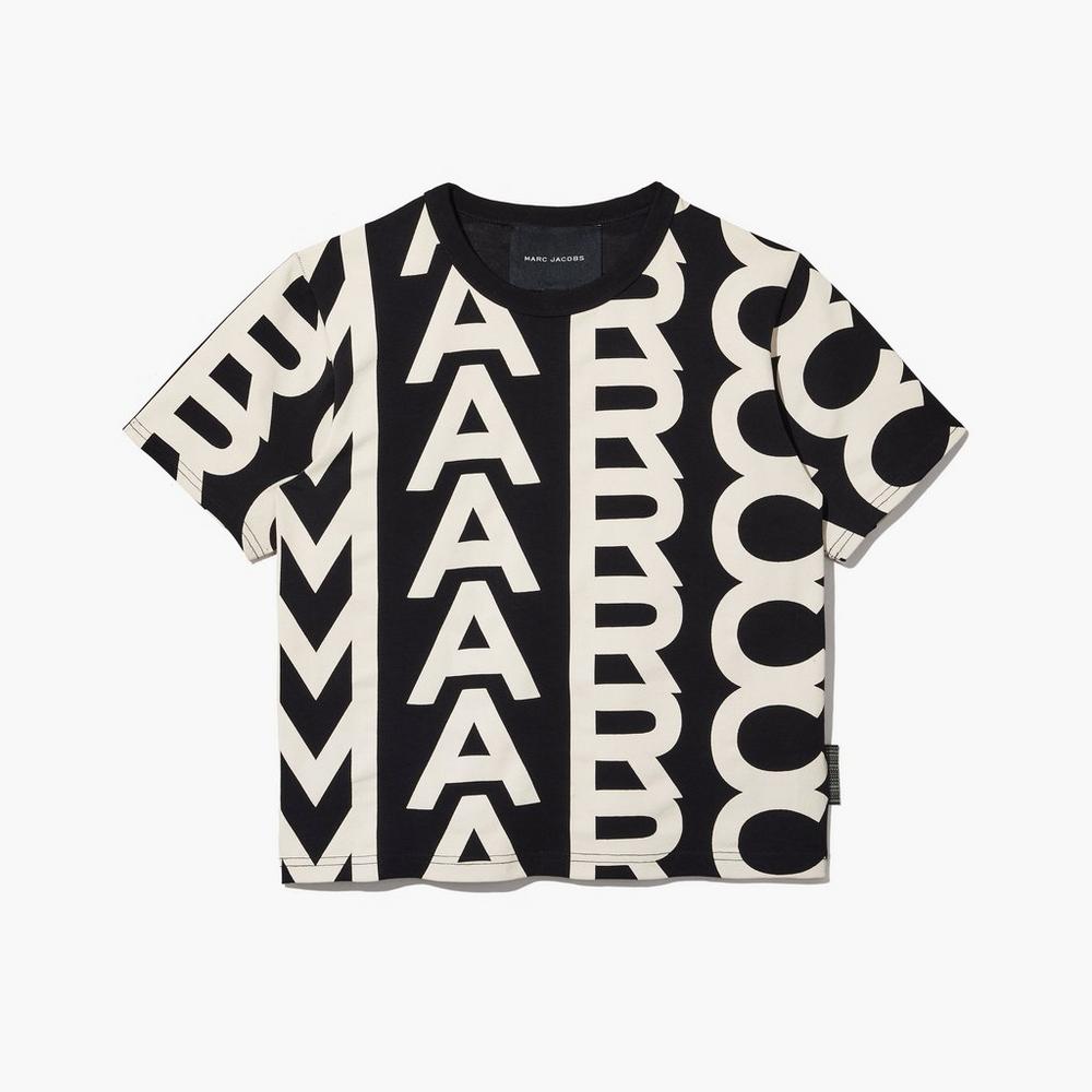 Marc Jacobs Monogram Baby Tee T-Shirt Dam Svarta Vita | WAQ-728134