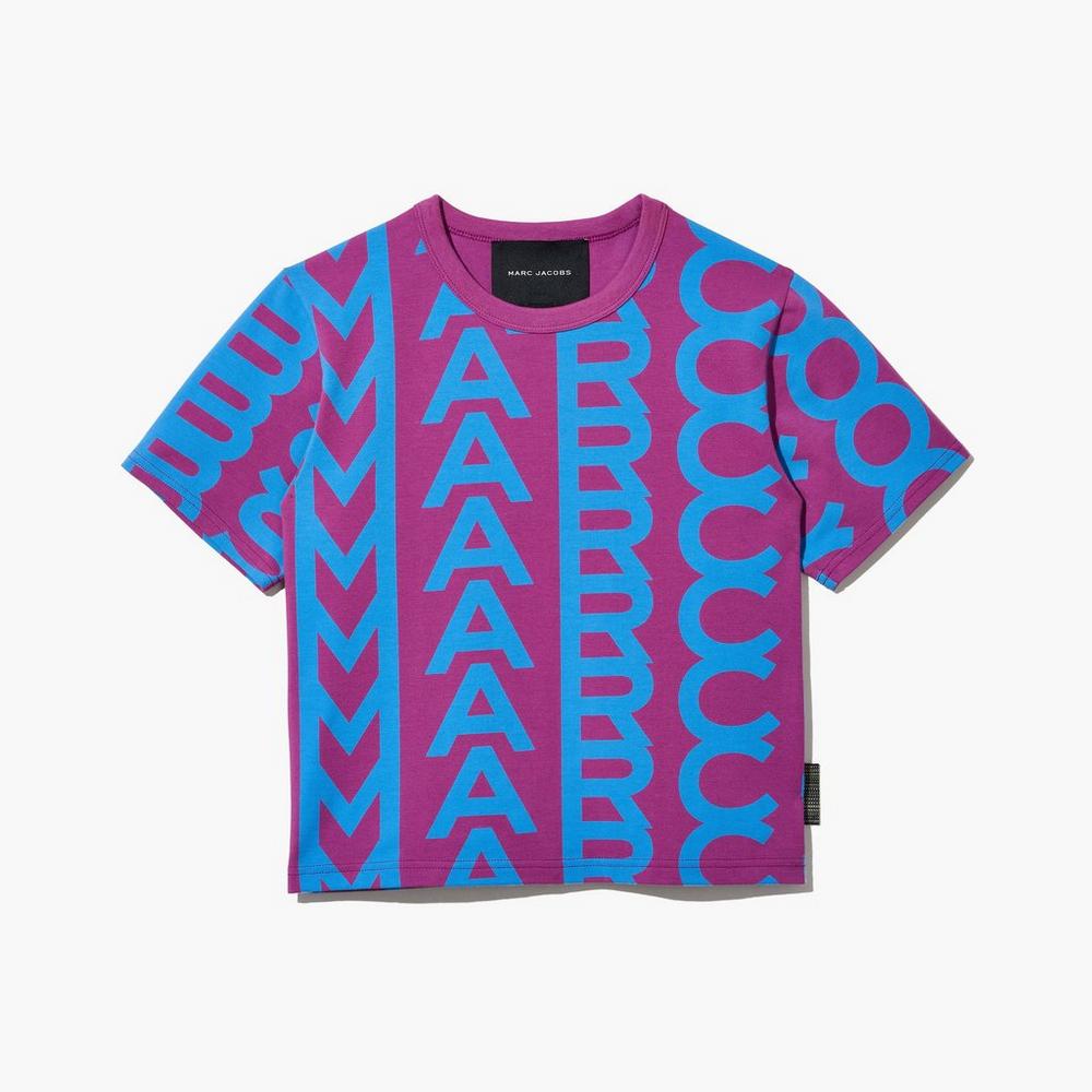 Marc Jacobs Monogram Baby Tee T-Shirt Dam Lila Blå | JFK-415732