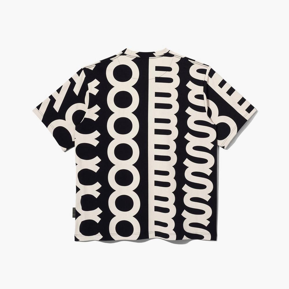 Marc Jacobs Monogram Big Tee T-Shirt Dam Svarta Vita | UVO-079841