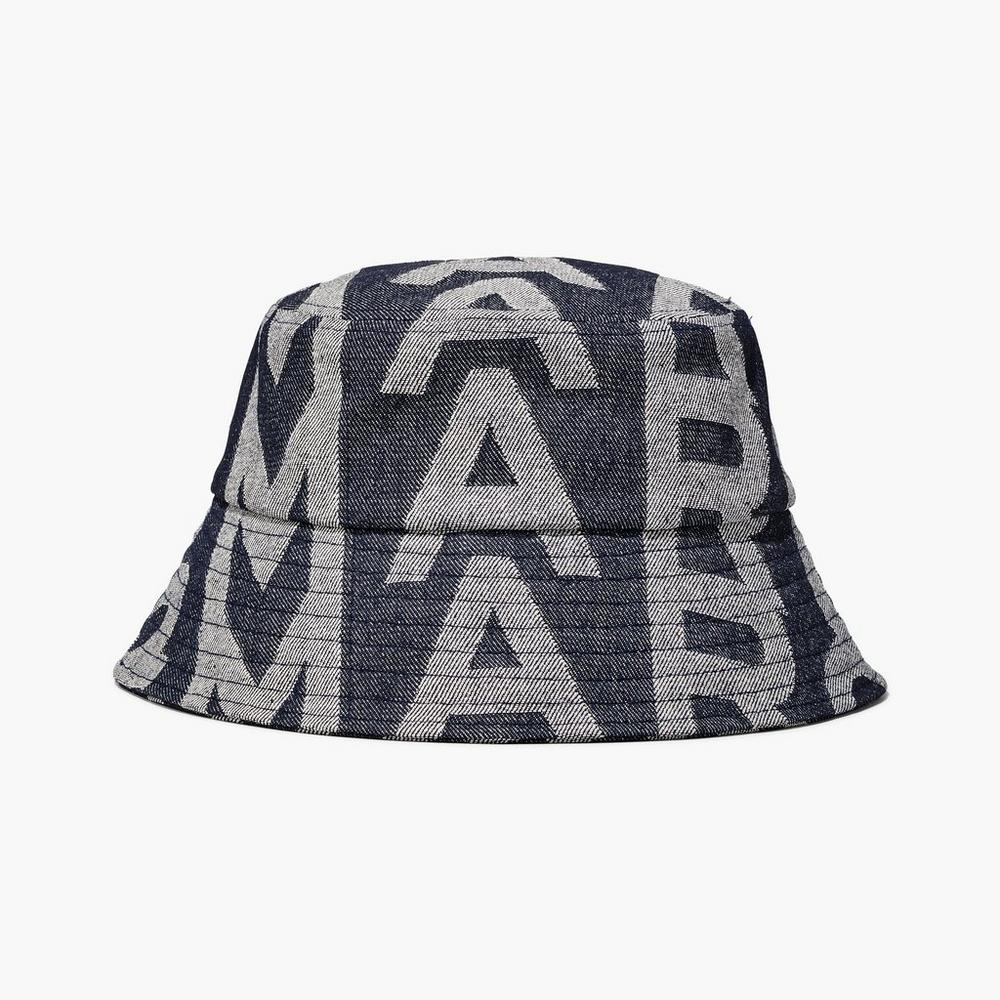 Marc Jacobs Monogram Denim Bucket Hatt Dam Blå | NBL-420935