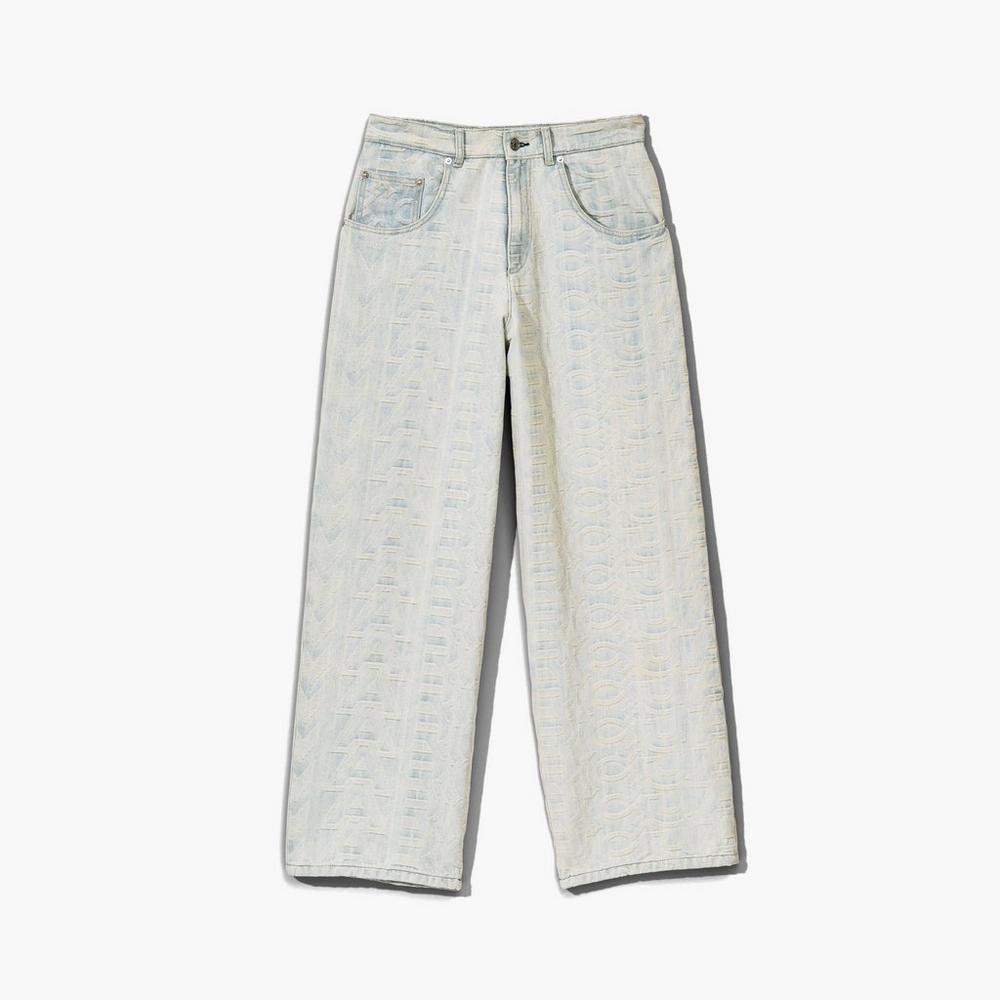 Marc Jacobs Monogram Denim Byxor Dam Blå | NJD-243675