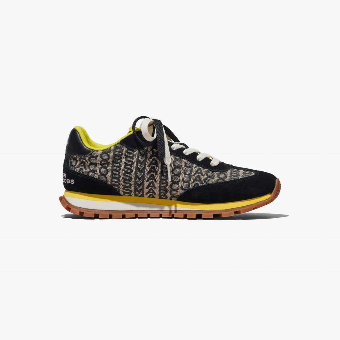 Marc Jacobs Monogram Jogger Sneakers Dam Black/Yellow | SEC-614239