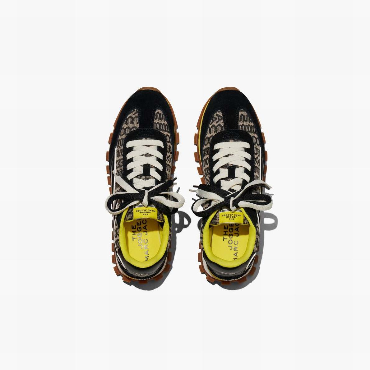 Marc Jacobs Monogram Jogger Sneakers Dam Black/Yellow | SEC-614239