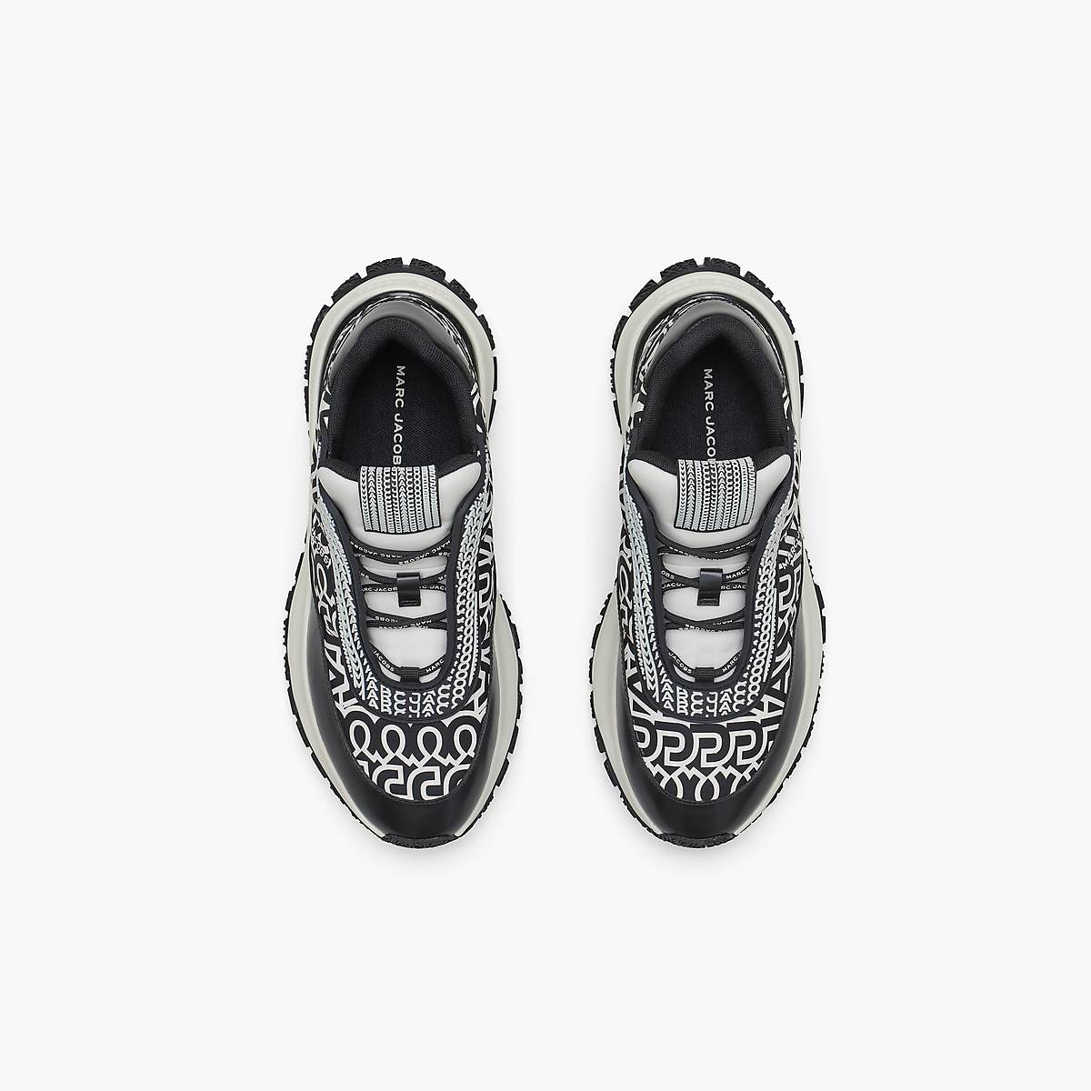 Marc Jacobs Monogram Lazy Runner Sneakers Dam Svarta Vita | PMU-263710