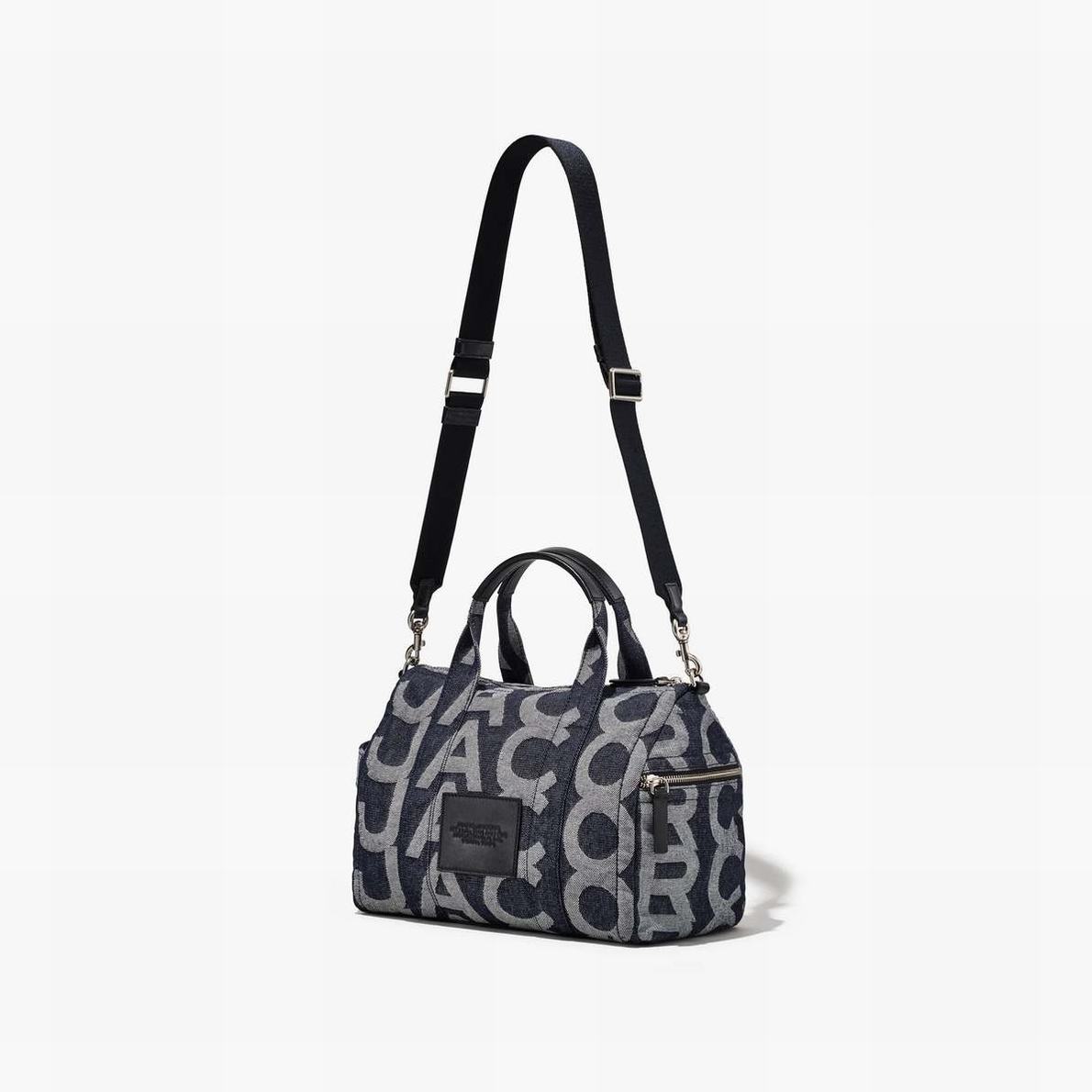 Marc Jacobs Monogram Medium Denim Duffle Satchel Väska Dam Blå | SHO-517023