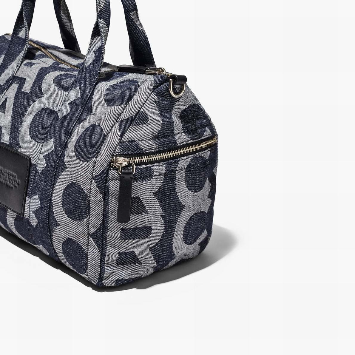 Marc Jacobs Monogram Medium Denim Duffle Satchel Väska Dam Blå | SHO-517023