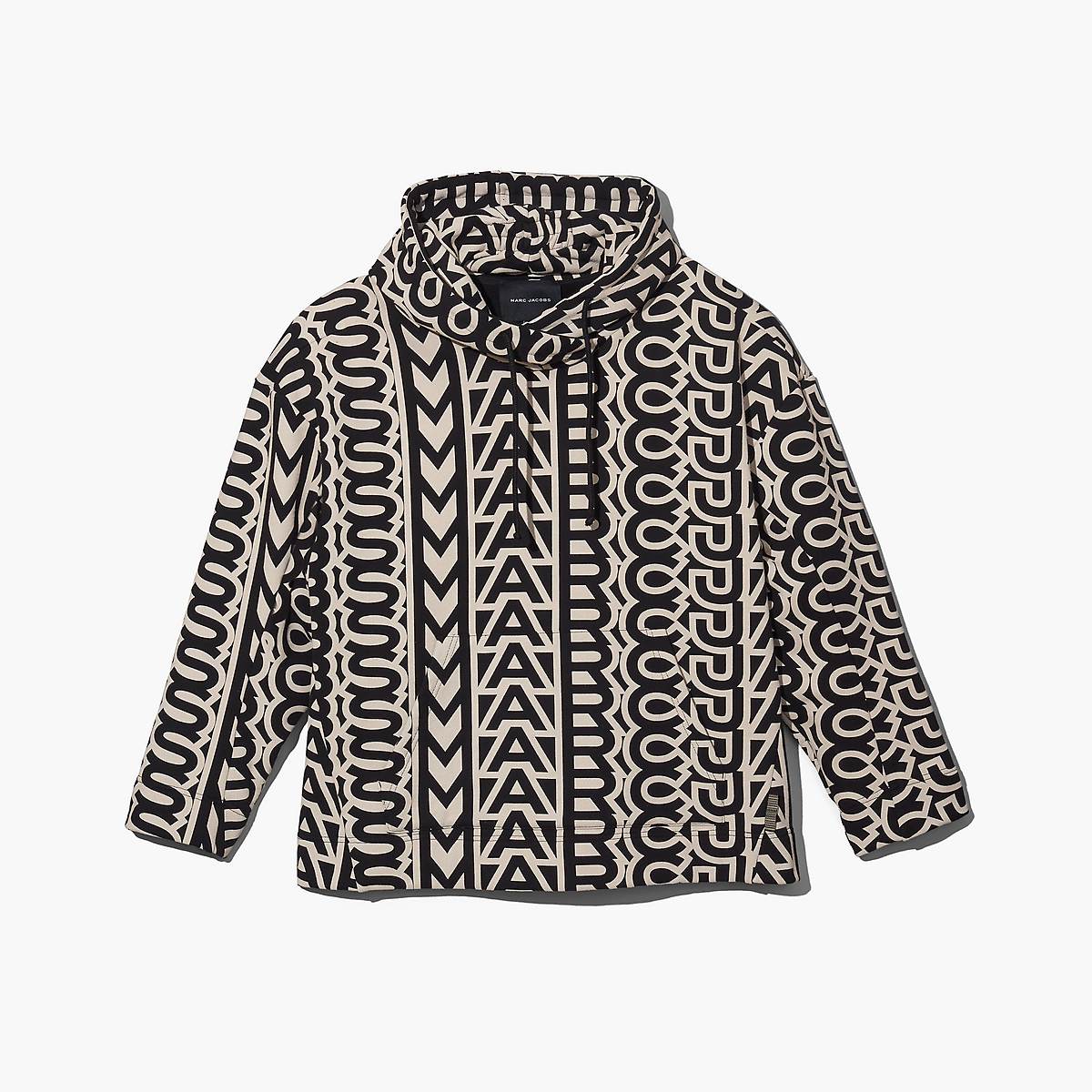 Marc Jacobs Monogram Oversized Hoodie Dam Svarta Vita | YIG-356471