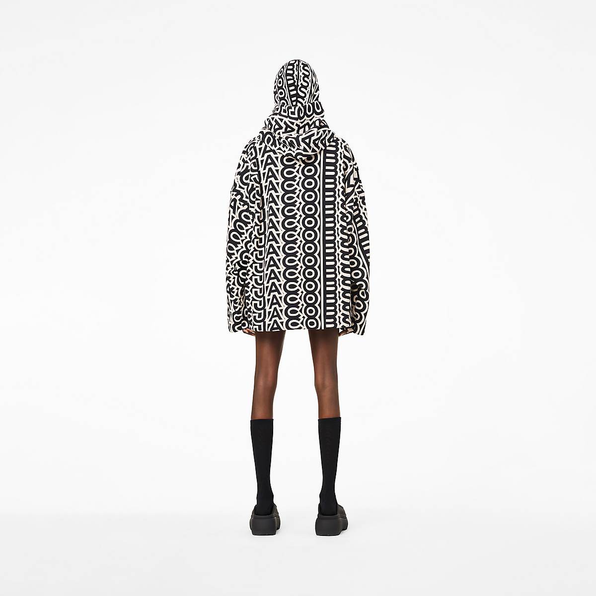 Marc Jacobs Monogram Oversized Hoodie Dam Svarta Vita | YIG-356471