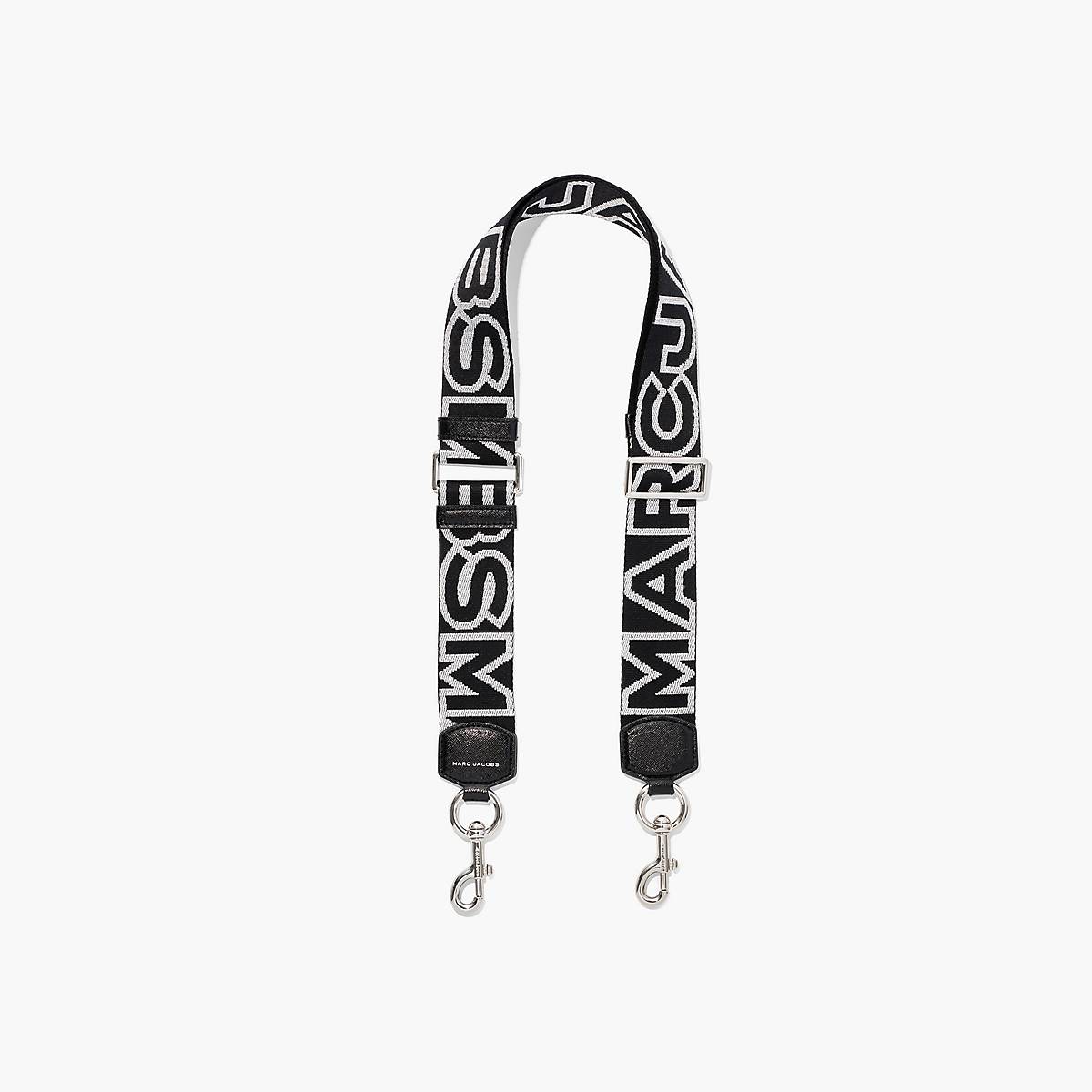 Marc Jacobs Outline Logo Webbing Väskrem Dam Svarta Silver | OJT-704268