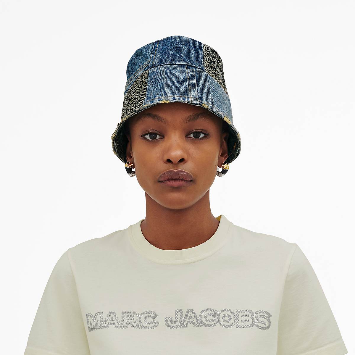 Marc Jacobs Patchwork Denim Bucket Hatt Dam Indigo Olika Färger | FQY-723146