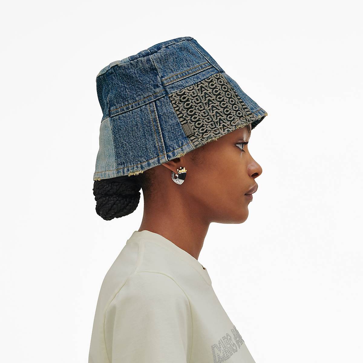 Marc Jacobs Patchwork Denim Bucket Hatt Dam Indigo Olika Färger | FQY-723146