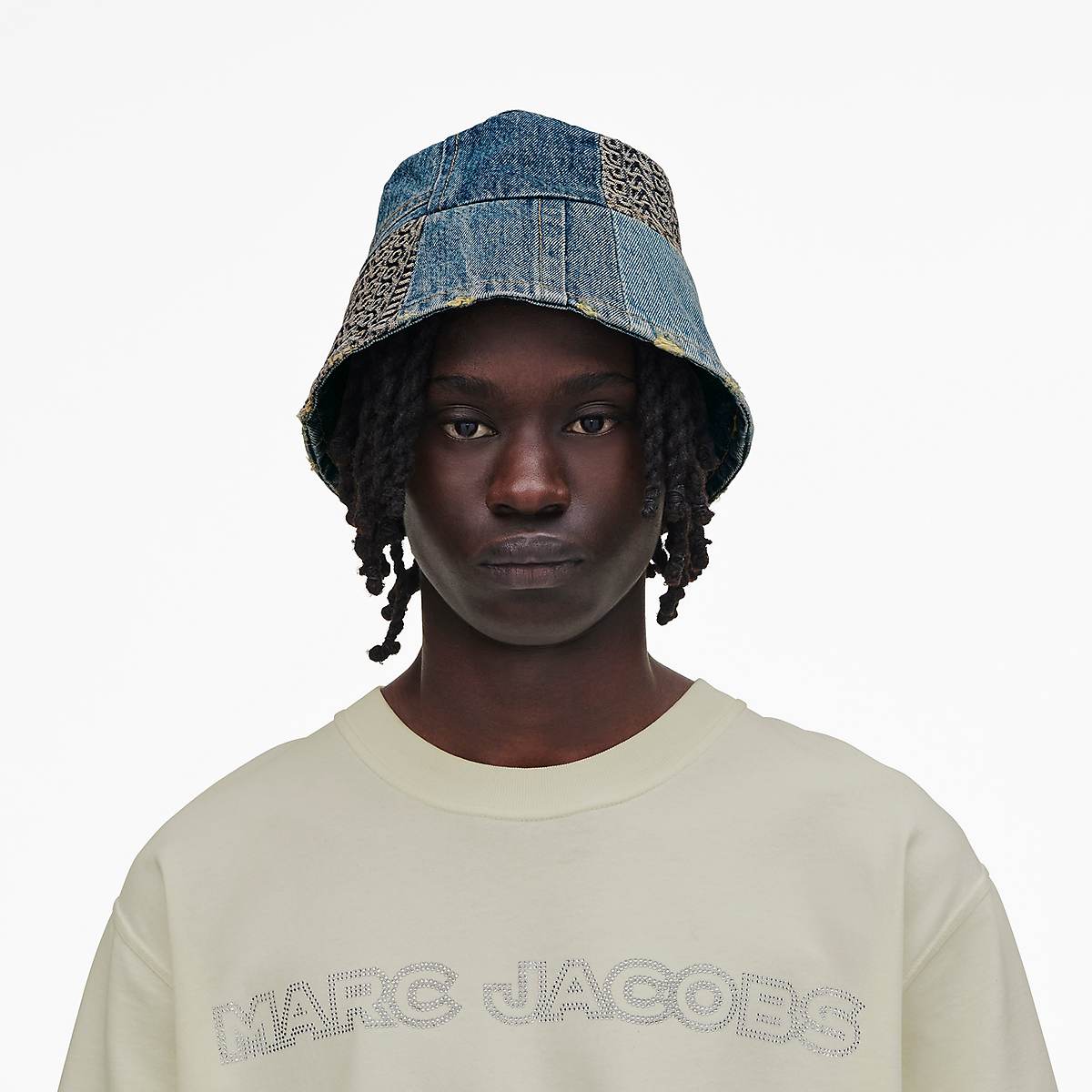 Marc Jacobs Patchwork Denim Bucket Hatt Dam Indigo Olika Färger | FQY-723146