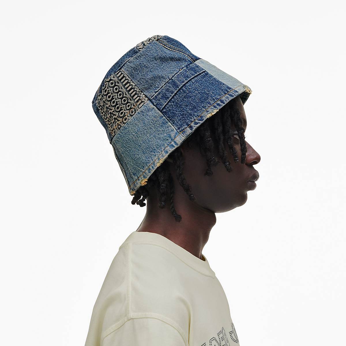 Marc Jacobs Patchwork Denim Bucket Hatt Dam Indigo Olika Färger | FQY-723146