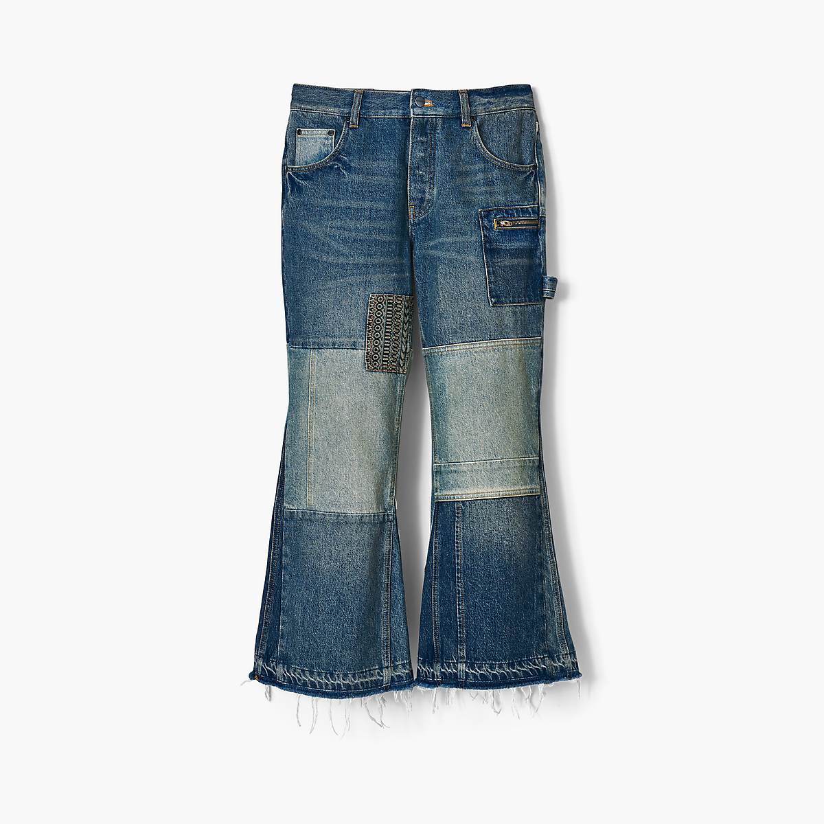 Marc Jacobs Patchwork Denim Cropped Flare Jeans Dam Indigo Olika Färger | VCG-762458