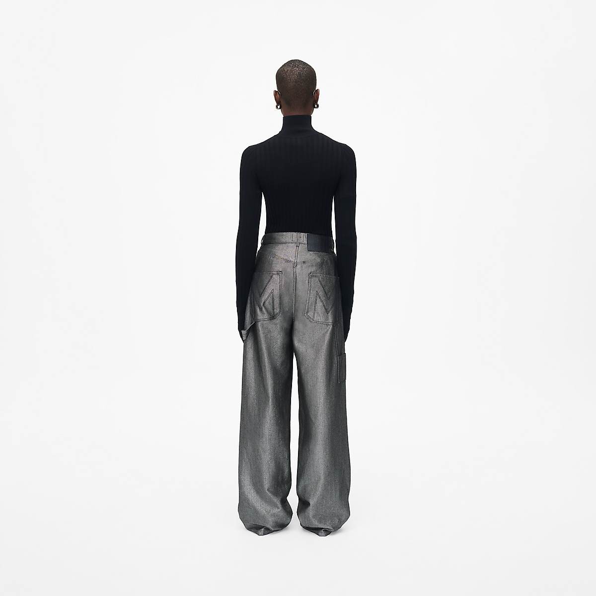 Marc Jacobs Reflective Oversized Jeans Dam Silver | CAE-083174